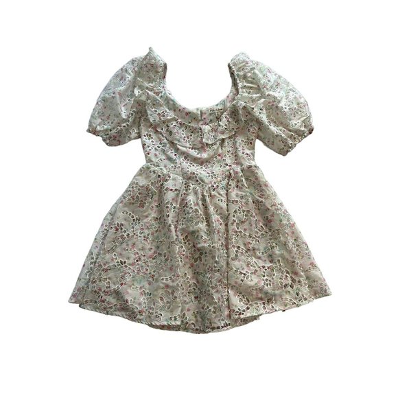NWT For Love & Lemons Magnolia Mini Dress in White - Picture 1 of 4